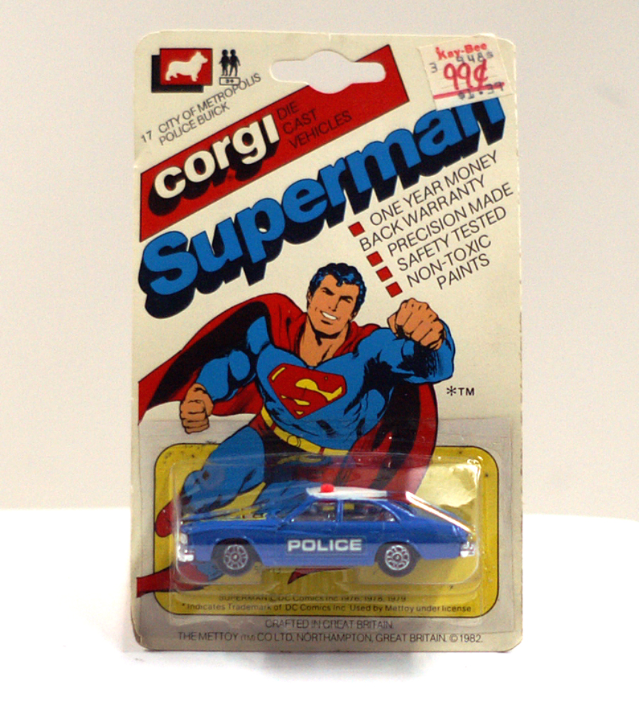 CORGI JUNIOR TOYS SUPERMAN LOT OF 3 SUPERMAN VAN POLICE BUICK AND 