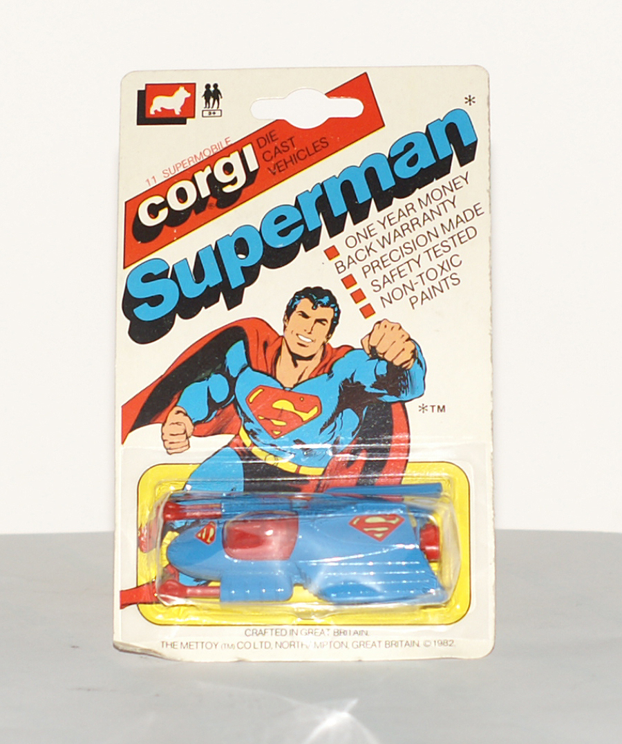 CORGI JUNIOR TOYS SUPERMAN LOT OF 3 SUPERMAN VAN POLICE BUICK AND 