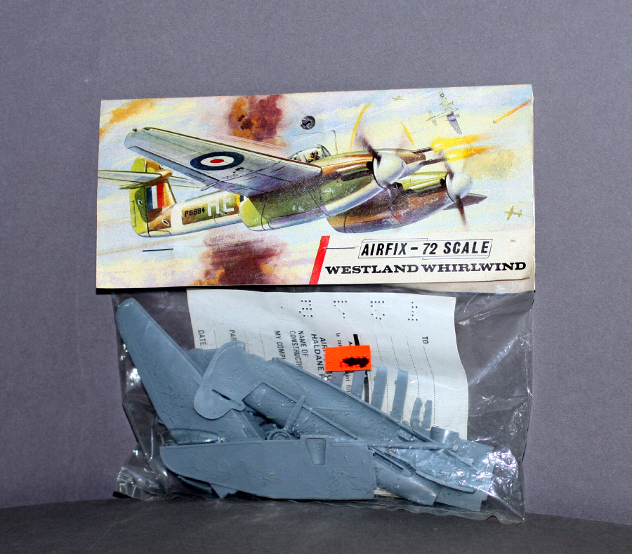 AIRFIX MODEL KIT #99 PLASTIC WESTLAND WHIRLWIND AIRPLANE BAG/HEADER 1/ ...